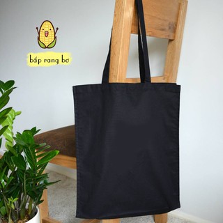 [ COMBO 5 TÚI ] TOTE ĐEN CANVAS TRƠN CÓ KHÓA ZIP HÀN QUỐC - TÚI VẢI RẺ ĐẸP