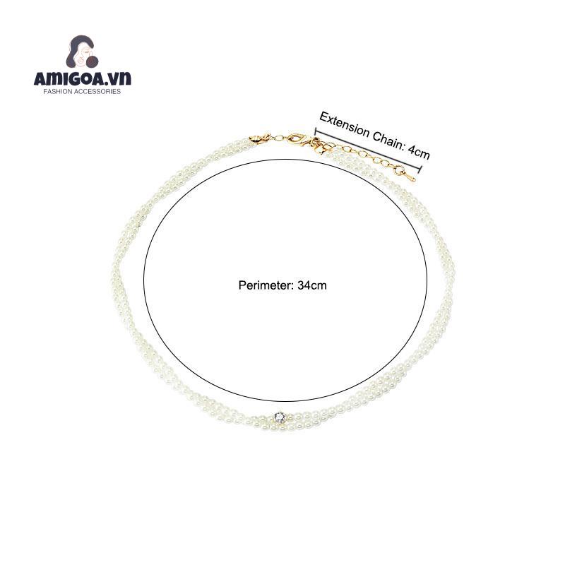 ✨✨Dây Chuyền Nữ  Vòng Cổ Xoắn Hai Lớp Ngọc Trai Giả Thanh Lịch Phong Cách Hàn Quốc