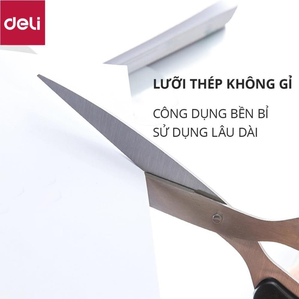 Kéo 210mm Deli, Đen/Đỏ - 1 chiếc - E6010 [Deli]