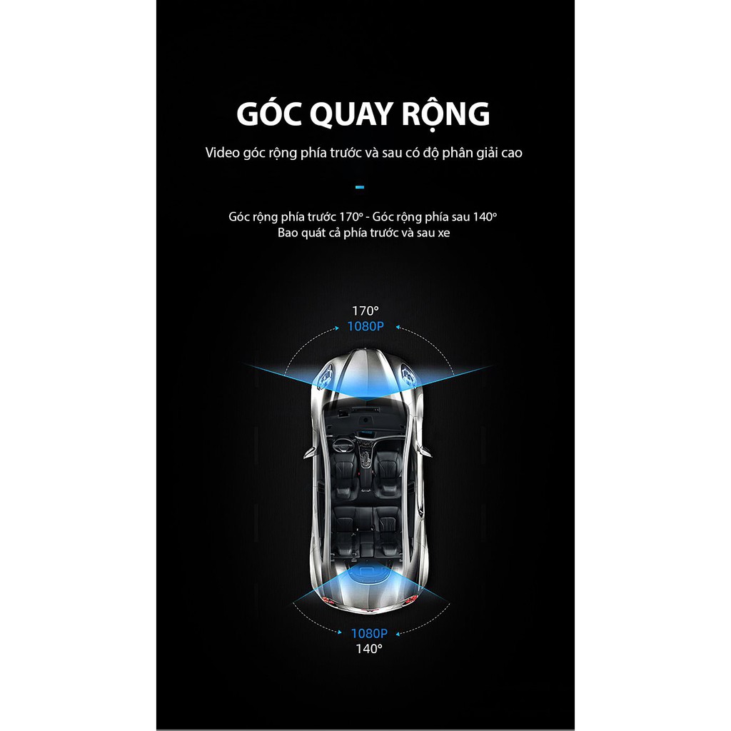 Camera hành trình HD Vision A17 1296p siêu đa năng tiện lợi tặng camera lùi 4 led chống nước, chống va đập -TC AUTO | BigBuy360 - bigbuy360.vn