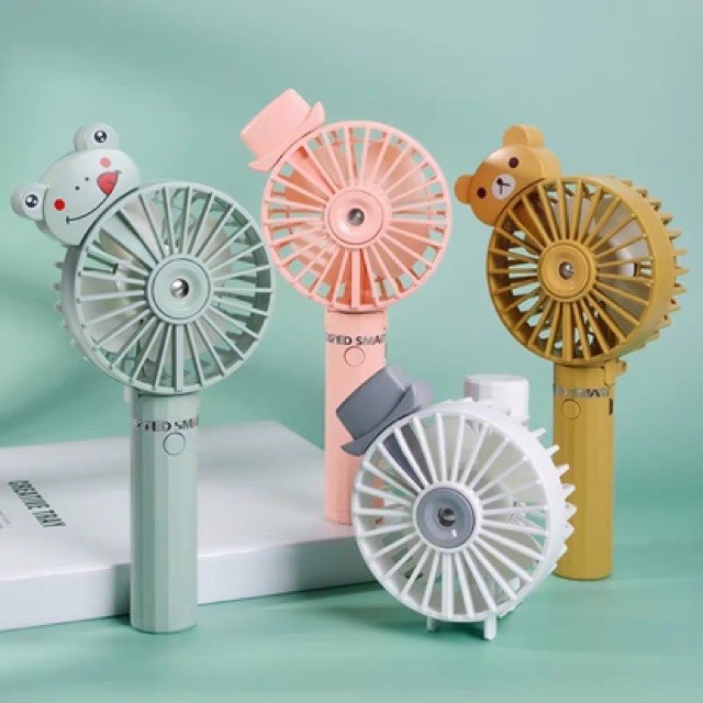 QUẠT PHUN SƯƠNG CẦM TAY ĐỂ BÀN - Quạt Mini Tích Điện Phun Sương Hơi Nước Tạo Ẩm 800mAH - Hàng Cao Cấp Chất Lượng | BigBuy360 - bigbuy360.vn