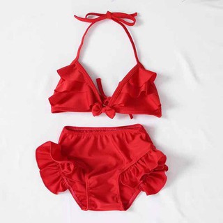 Đồ bơi bikini bé gái màu đỏ