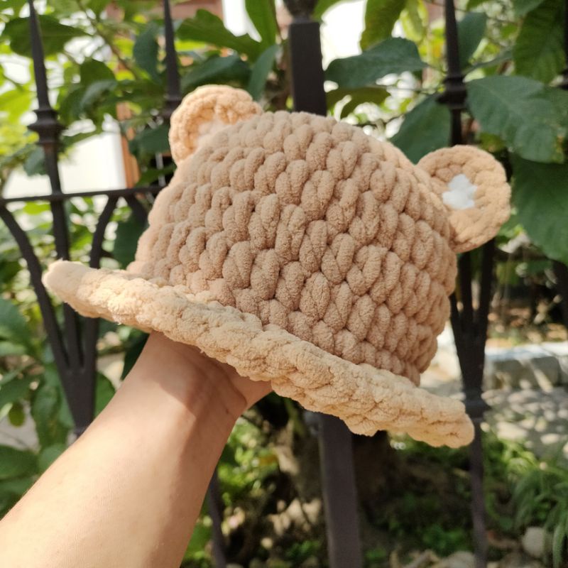 Nón len tai gấu cho bé