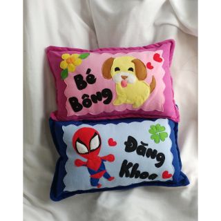 2 vỏ gối nằm handmade cún và người nhện
