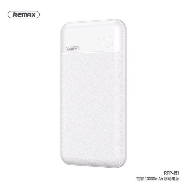 Sạc Dự Phòng Remax RPP-151 10000Mah (Sạc Nhanh QC3.0, PD 18W) 2 Cổng Sạc Vào, 1 Cổng Sạc Ra, Màn Hình Led