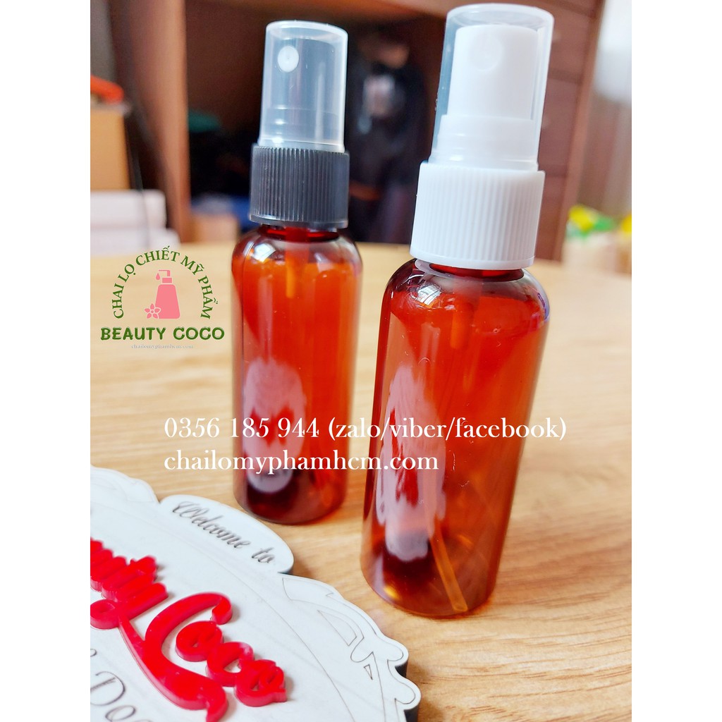 Chai xịt phun sương 50ml lọ nhựa chiết mỹ phẩm Đựng Nước Rửa Tay