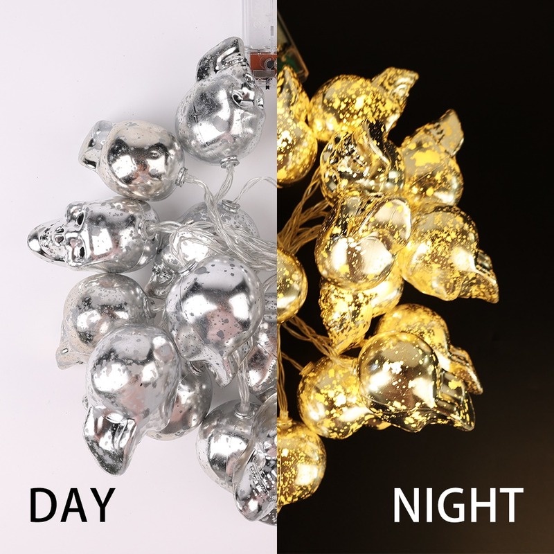 Dây Đèn LED Hình Đầu Lâu Bí Ngô Trang Trí Halloween