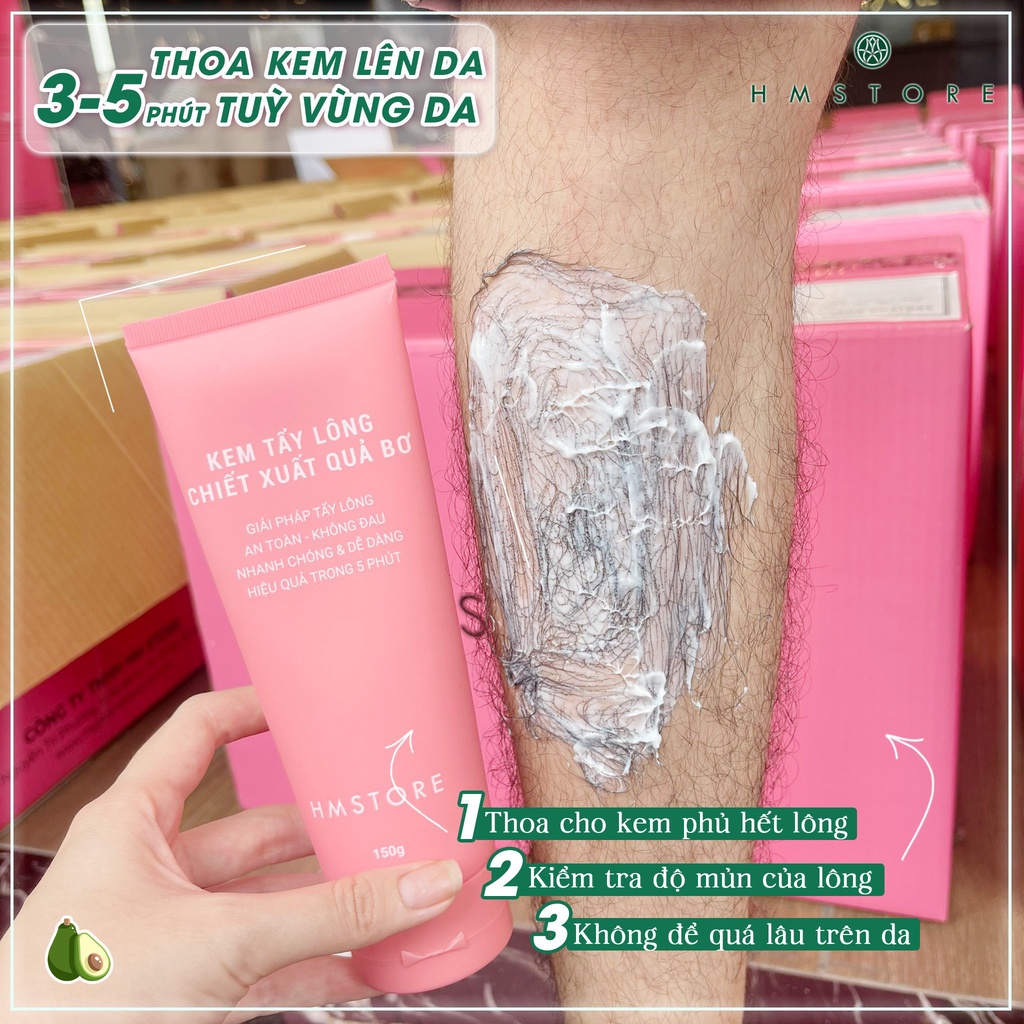 KEM TẨY LÔNG CHIẾT XUẤT QUẢ BƠ HM STORE TẶNG KÈM 1 SERUM TRIỆT LÔNG VĨNH VIỄN