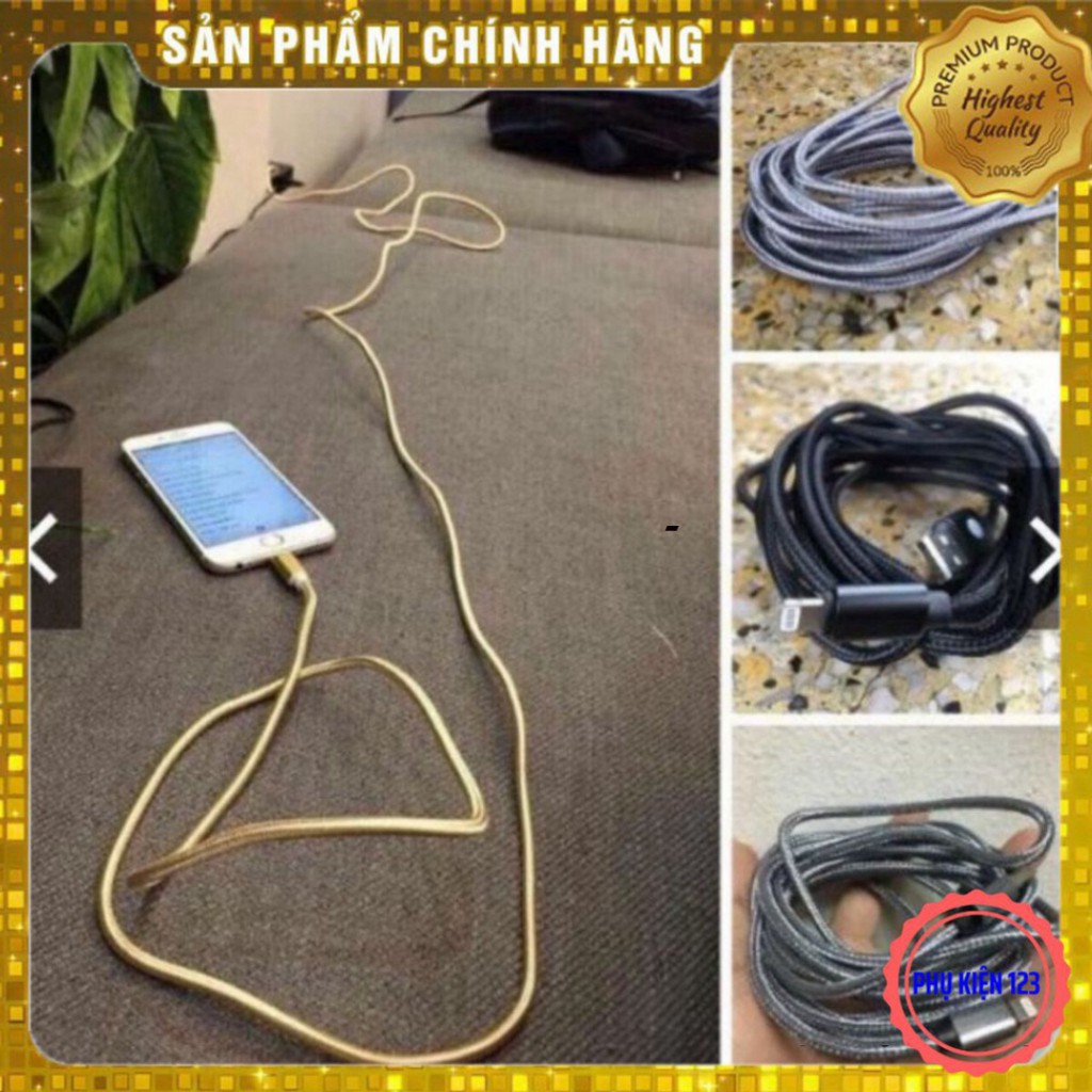 ⚡Cáp sạc dây dù dài 3m dành cho iphone và sam sung siêu tiện lợi