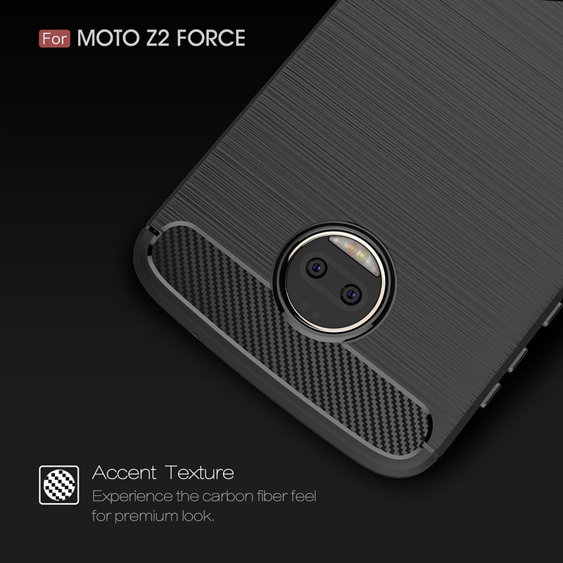 Ốp điện thoại silicon Motorola Moto Z2 Force thiết kế phủ sợi carbon cao cấp