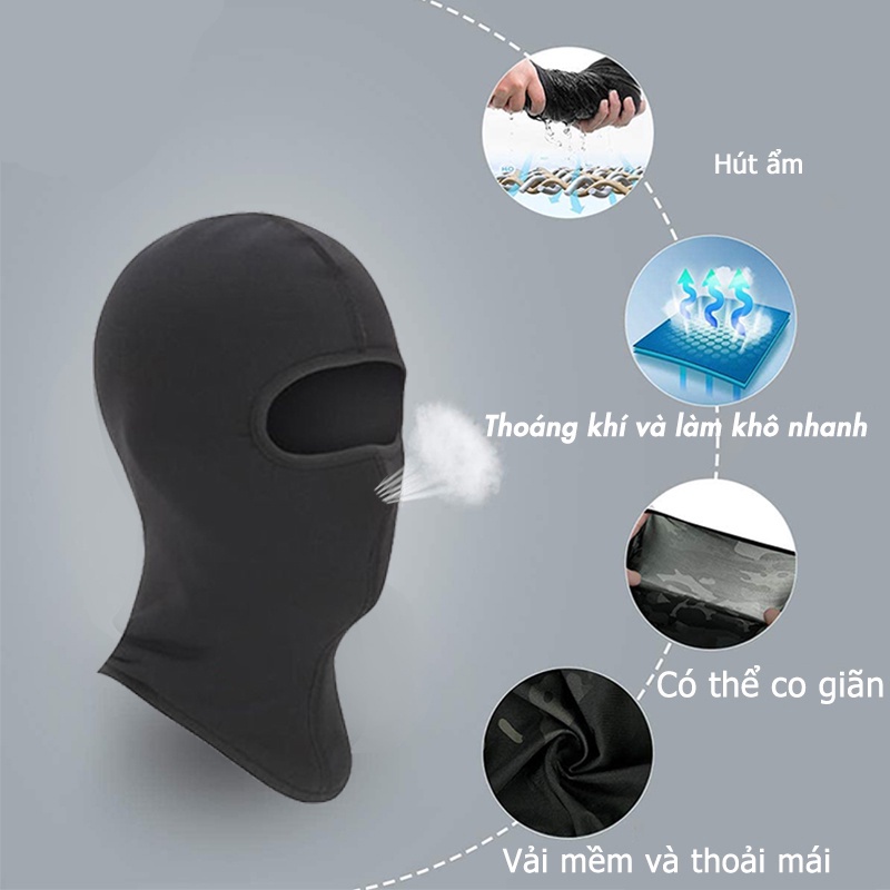 Khẩu trang che kín mặt ninja đi phượt vải 4 chiều cao cấp thoáng mát