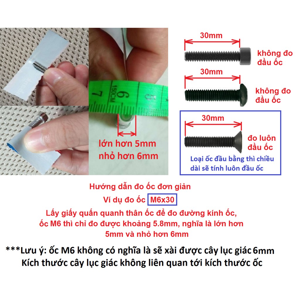 Ốc 6 ly INOX M6X100 đầu trụ khóa lục giác - cap screw