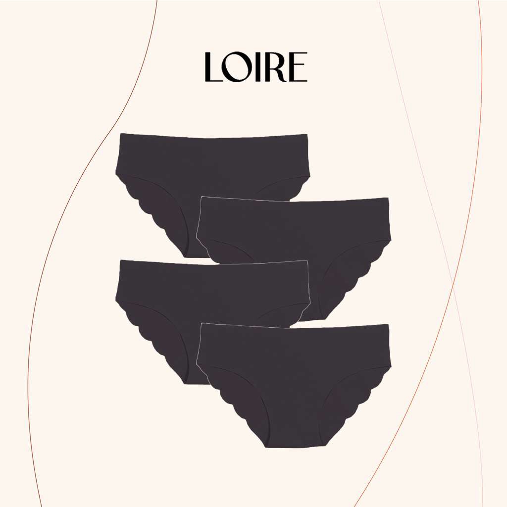 COMBO 4 Quần Lót Không Viền Không Đường May LOIRE QSD04 Chất Su Mỏng Nhẹ - Màu đen