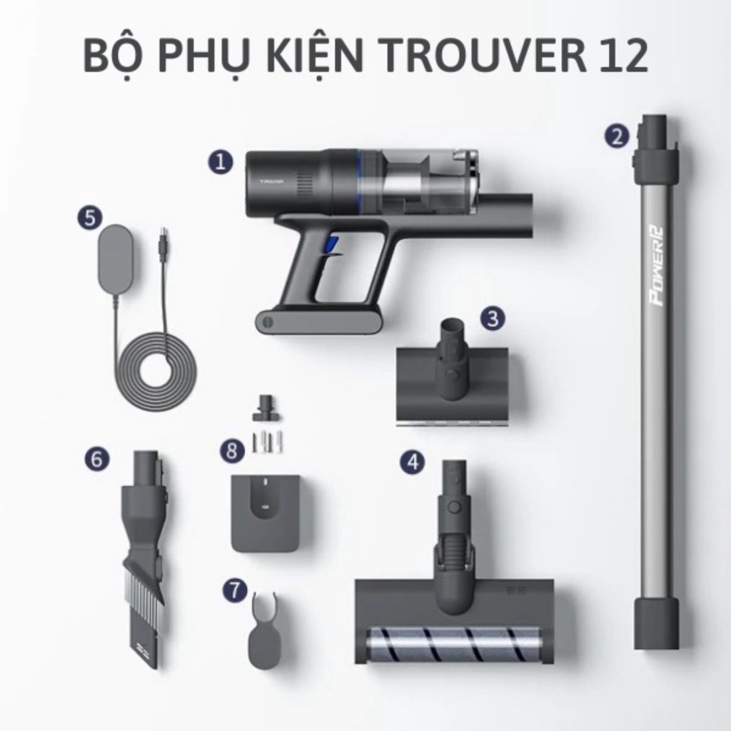 Máy Hút Bụi Cầm Tay Không Dây Xiaomi Trouver Power 12,  Động Cơ 450W, Lực Hút 24000Pa - Trouver Office Store