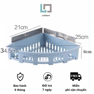 Kệ đựng đồ nhà tắm đa năng bằng nhựa, tiện lợi, Không Cần Khoan Tường Đục Lỗ - Kệ góc dán tường LifeDay