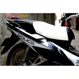 Tem Trùm Wave RSX Trắng Đen Polices
