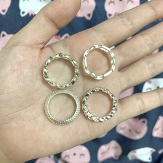 (Kèm hình thật) Set nhẫn 4 chiếc màu bạc