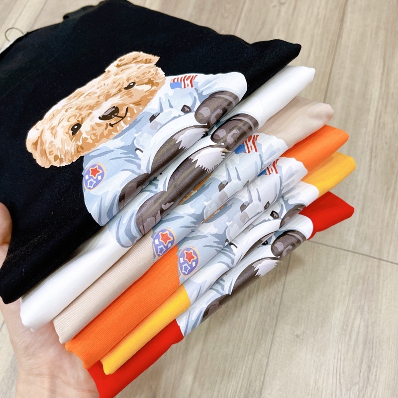 Áo Thun Tay Ngắn UNISEX in Decal IN DECAL GẤU MY SPACE - Hình chụp thật  - Số đo ở cuối