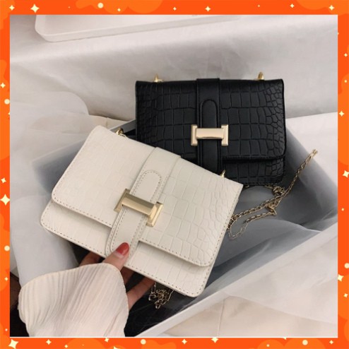 Túi xách nữ, túi đeo chéo vân da cá sấu khóa chữ H trẻ trung thanh lịch TX26 - Chjp Xjnh Boutique