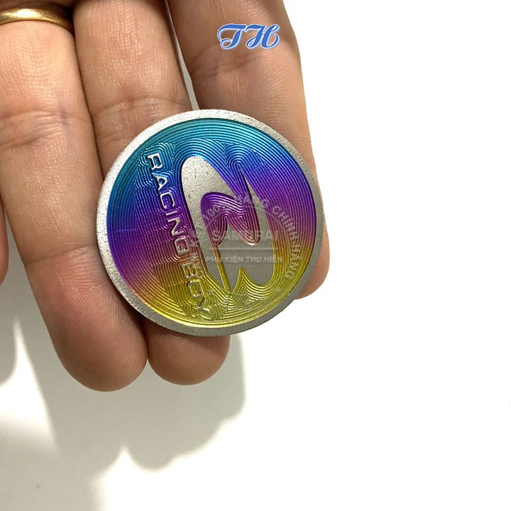 Tem titanium logo RCB dán xe máy 4cm, logo Racing Boy dán cho nhiều dòng xe máy