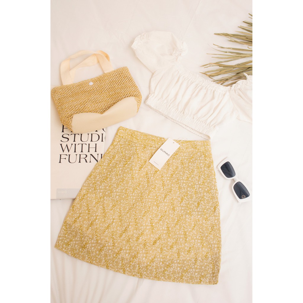 Chân váy chữ A họa tiết hoa cơ bản GUMAC VB686 | BigBuy360 - bigbuy360.vn