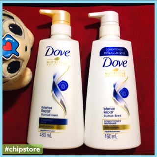 Dầu gội + Dầu xả Dove Intense Repair Phục Hồi Tóc Hư Tổn Thái Lan