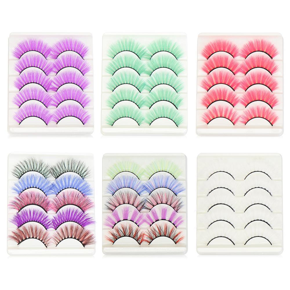 Bộ 5 Cặp Lông Mi Giả SKONHED Màu Trắng Thời Trang Cho Nữ