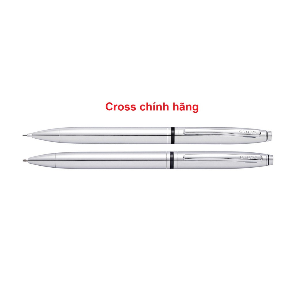 Cặp bút viết cao cấp chính hãng nhập từ Mỹ Cross Avitar Chrome: viết bi + viết chì  làm quà tặng