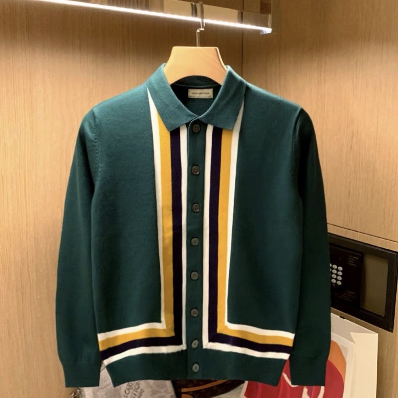 Áo len cho nam giới chất liệu dệt kim thời trang Âu Mỹ, áo len nam POLO thời trang cá tính