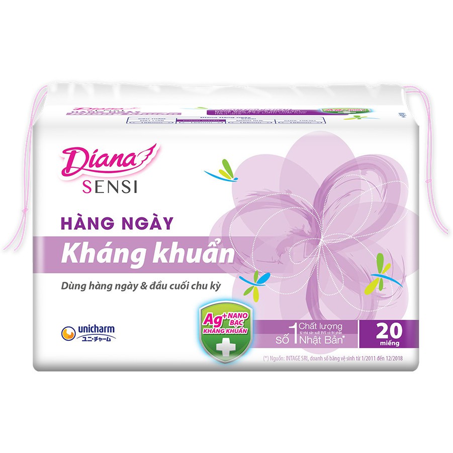 Băng Vệ Sinh Diana Hằng Ngày Sensi Kháng Khuẩn 20 miếng