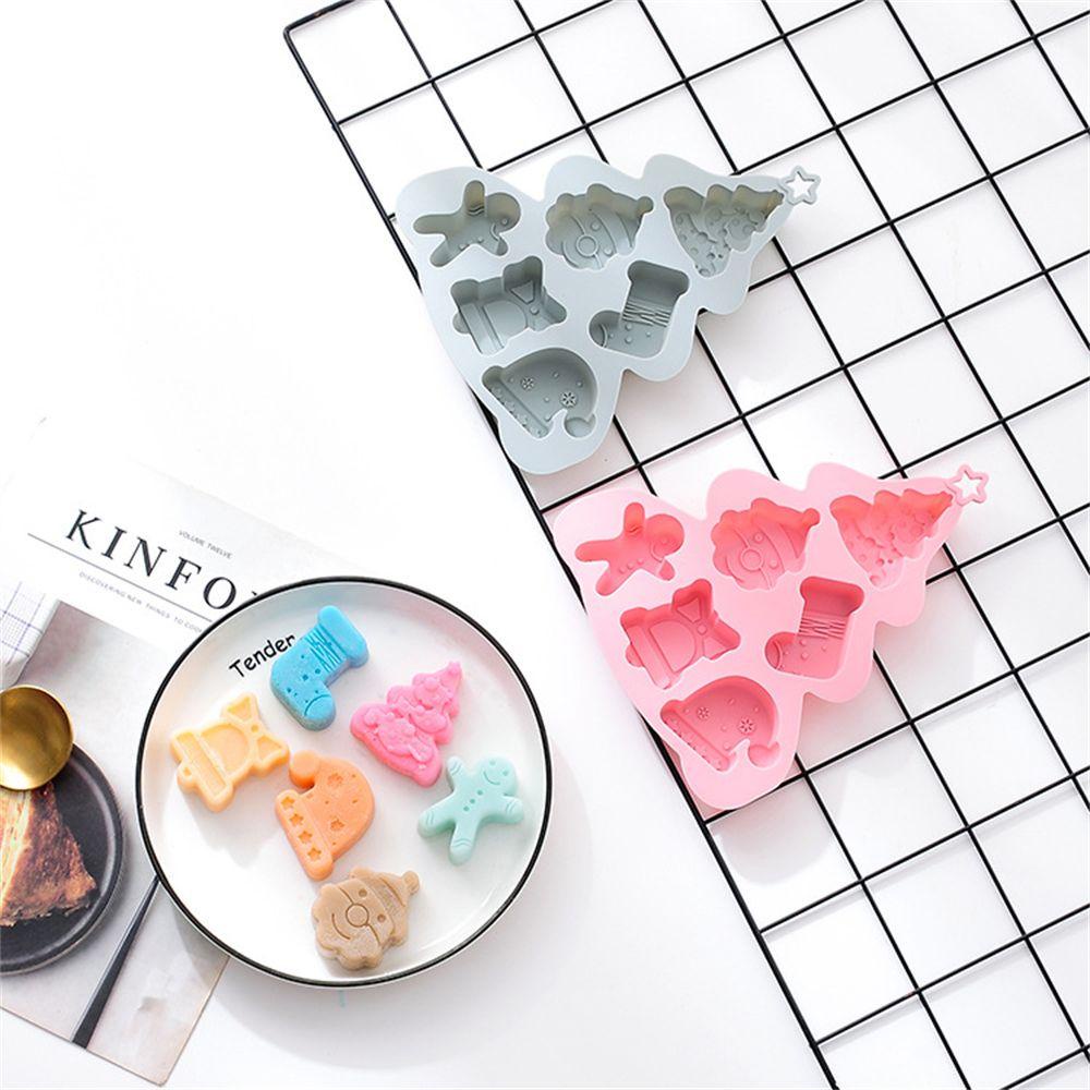 YOLA Khuôn Silicone Làm Bánh Hình Cây Thông &amp; Người Tuyết Giáng Sinh
