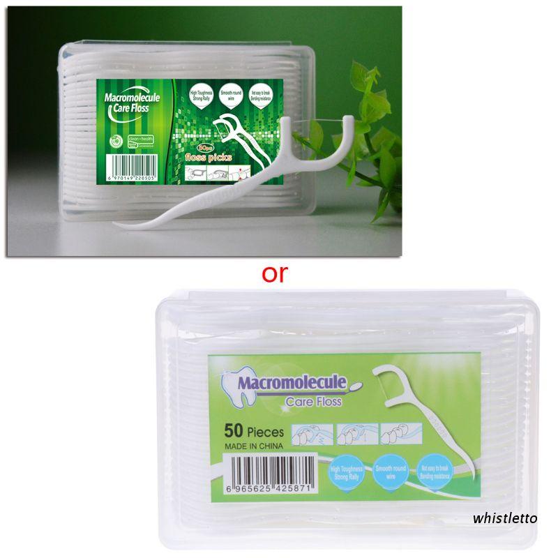 [Hàng mới về] Set 50 tăm chỉ nha khoa làm sạch răng miệng