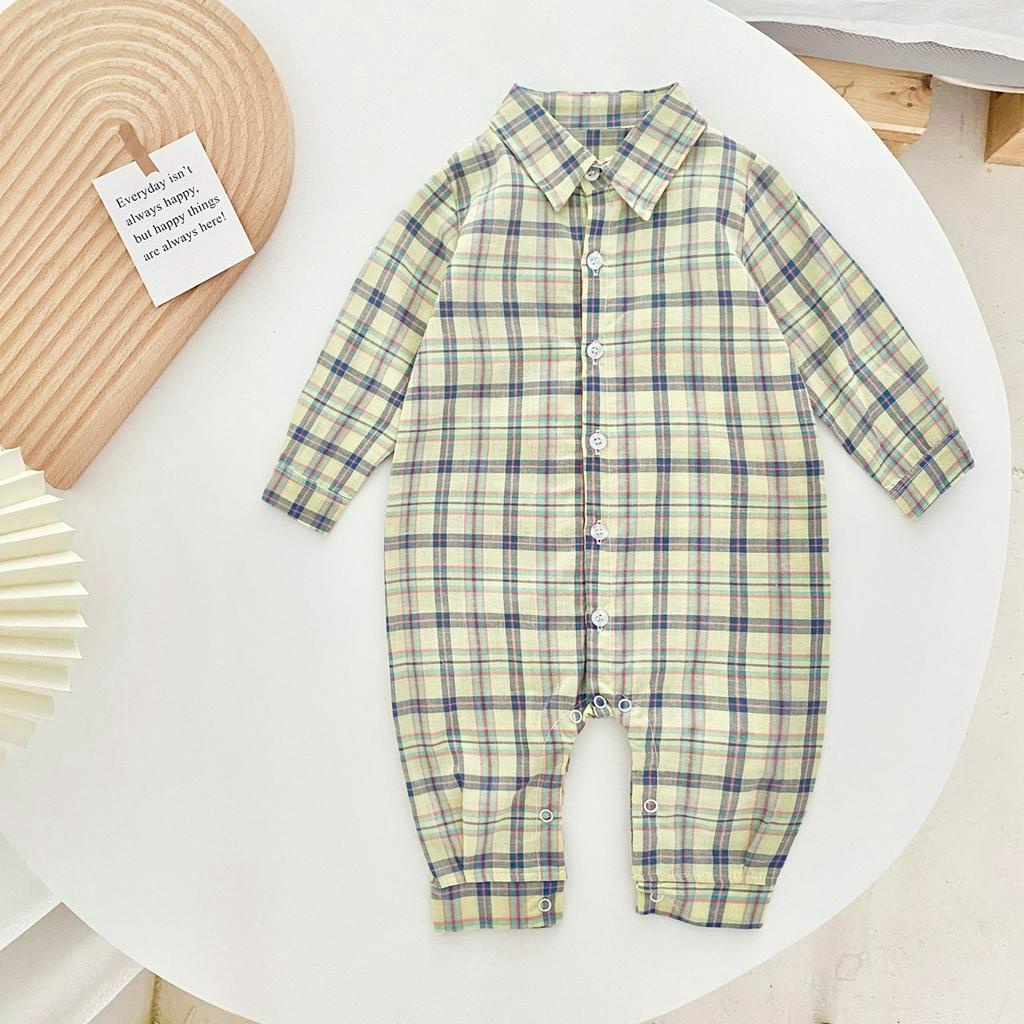 Sanlutoz Đứa bé Những cậu bé Rompers Thời trang Kẻ sọc Tay áo dài Dễ thương