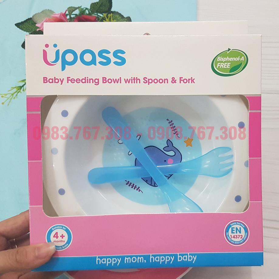 Bộ Bát Ăn Dặm Kèm Dĩa Và Thìa Upass An Toàn Cho Bé - Được Chọn Màu