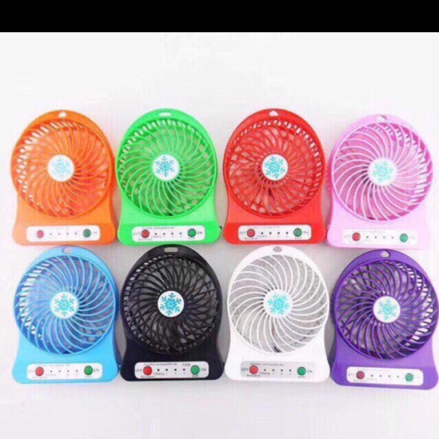 Quạt 3 Tốc Độ Kèm Pin Sạc Để Bàn.