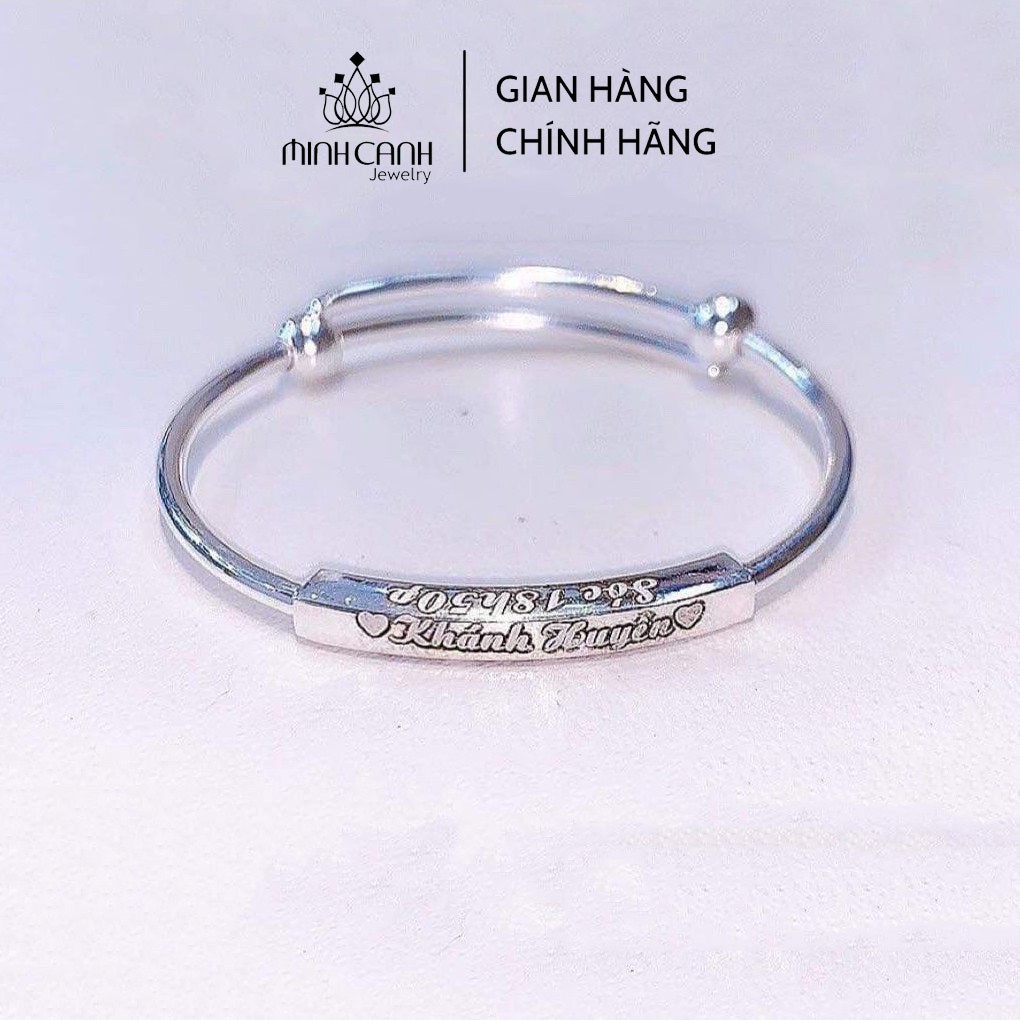 Lắc Bạc Khắc Tên 3 Mặt Cho Bé - Minh Canh Jewelry