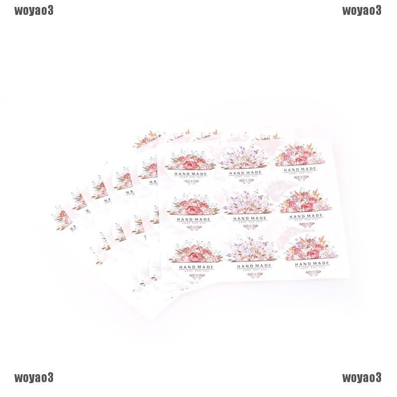 Bộ 54 Miếng Dán Gói Thực Phẩm In Hoa Và Chữ handmade