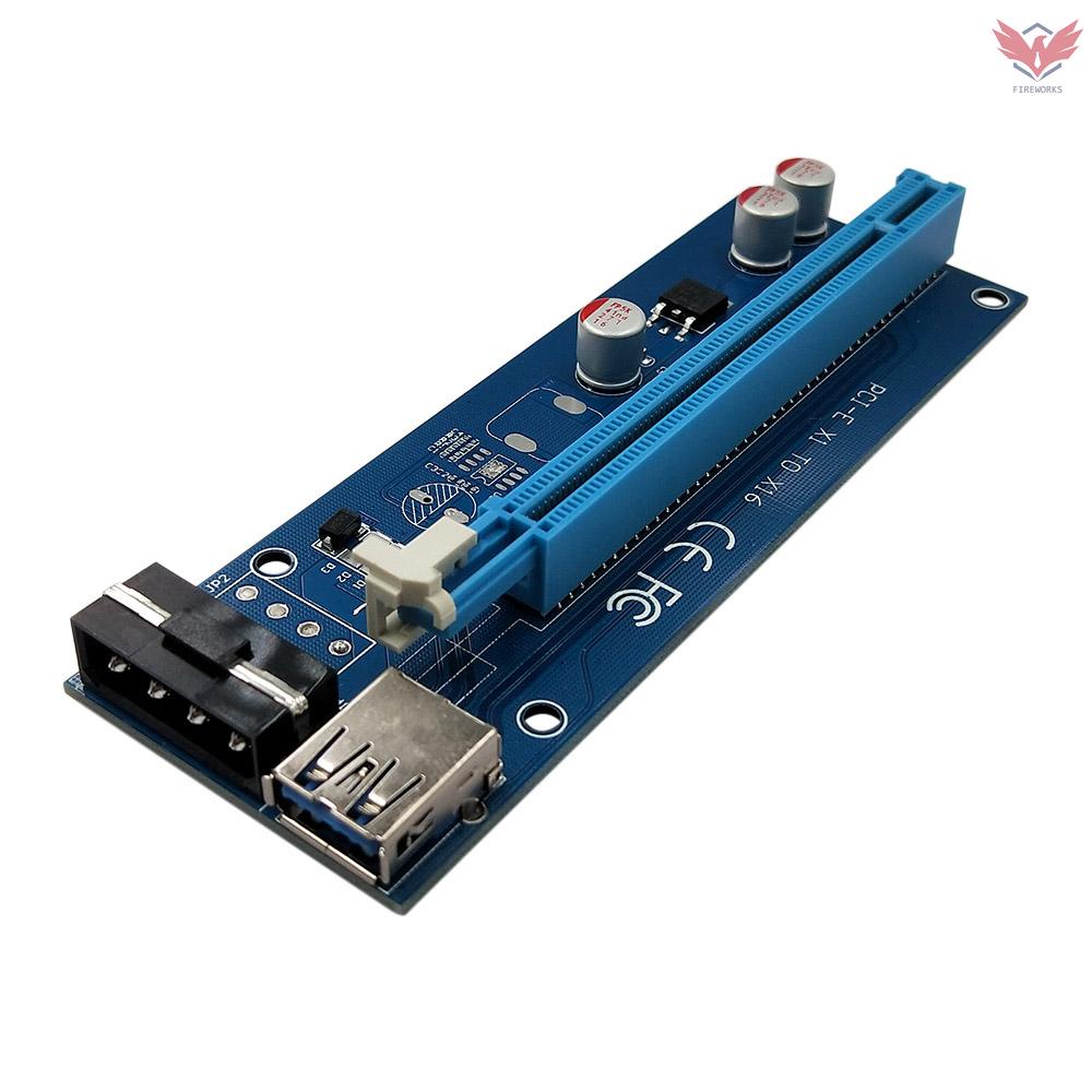 Card Chuyển Đổi Pci-E 1x Sang Pci-E 16x Pci-E 4pin Với Cáp Dữ Liệu Usb 3.0 Sata Cho Bitcoin Mining