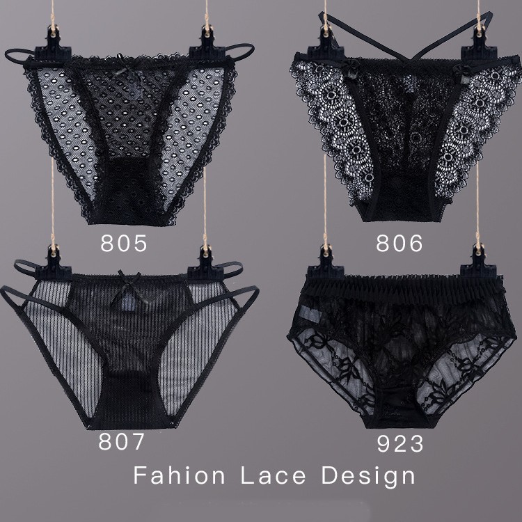 Set combo 4 quần lót nữ ren đen xuyên thấu 4 kiểu siêu quyến rũ từ Lace Design/ Có Tách Lẻ | BigBuy360 - bigbuy360.vn