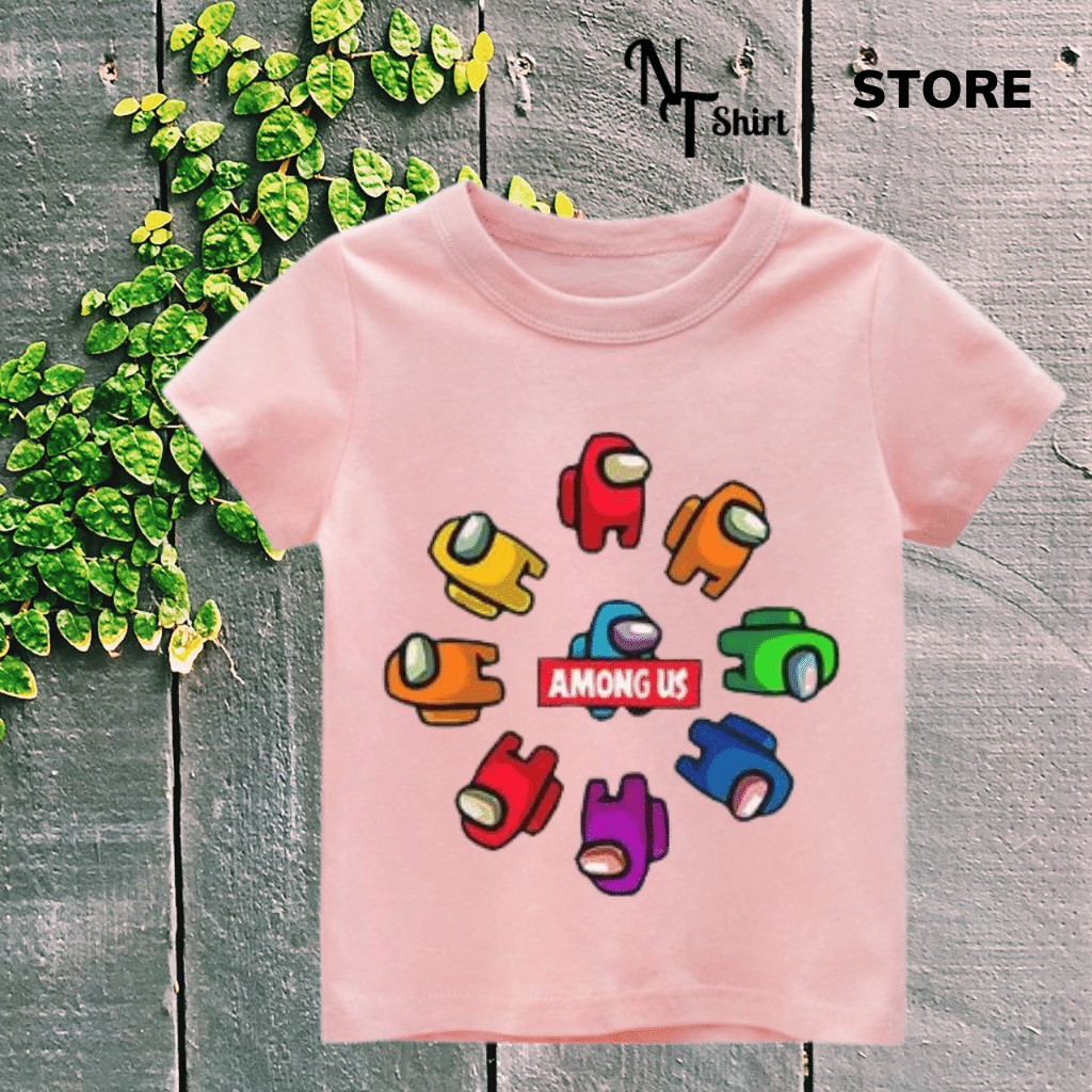 Áo thun bé trai và bé gái, Áo phông trẻ em in hình Game Among US, Áo cotton xịn mặc mát thoải mái NTshirt 03