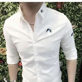 Sơ mi kate lụa cao cấp logo thêu đang hót nhất hiện nay