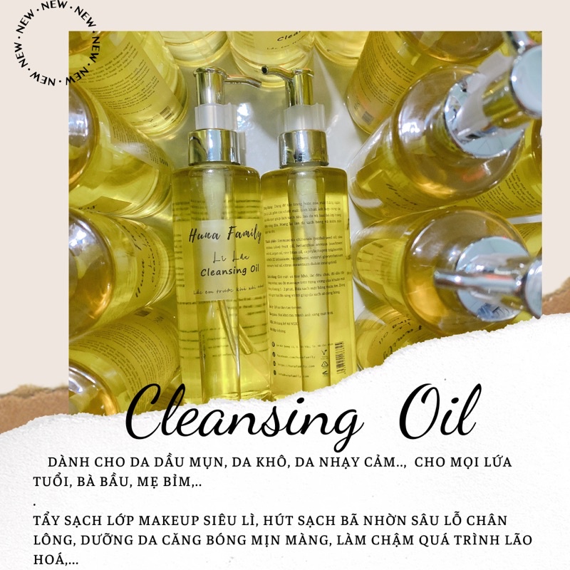 DẦU RỬA MẶT TẨY TRANG DƯỠNG DA - CLEANSING OIL TỰ NHIÊN 100%