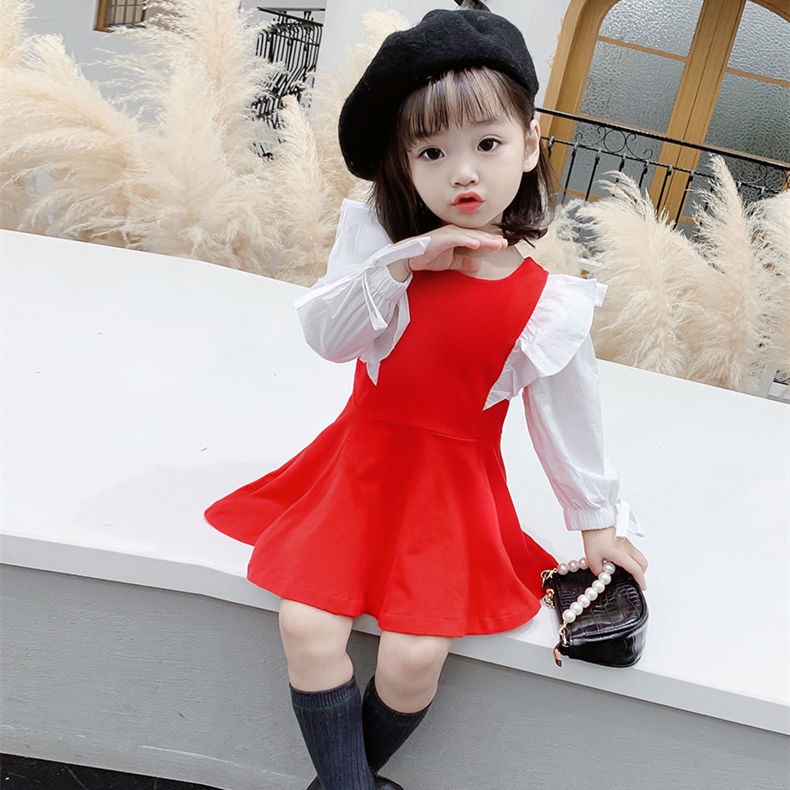 Đầm Công Chúa Tay Dài Thời Trang Xuân Hè Hàn Quốc Dễ Thương Cho Bé Gái