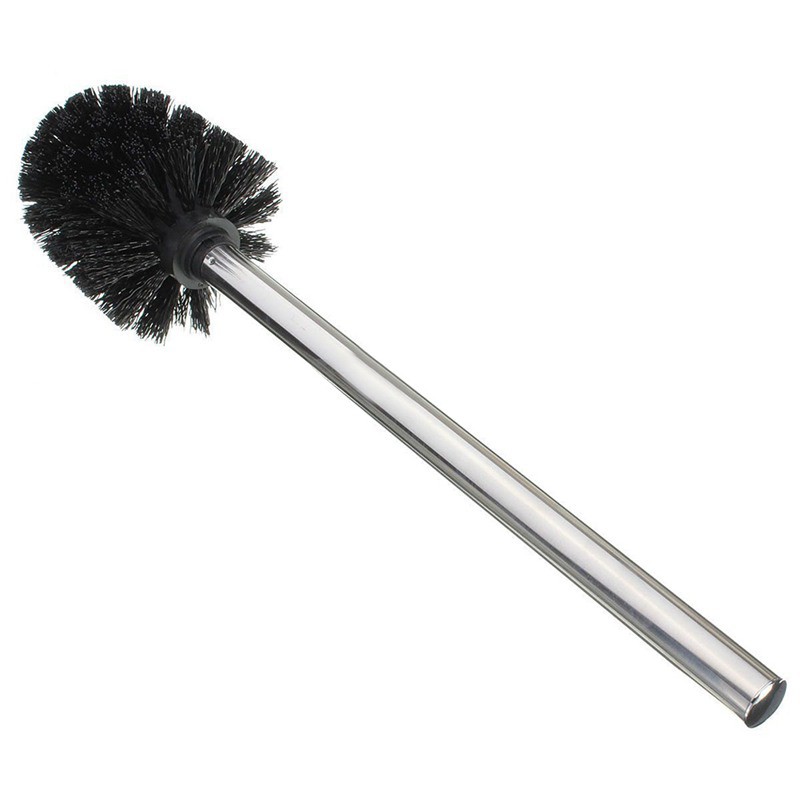 Replacement Stainless Steel WC Bathroom Cleaning Toilet Brush Black Head