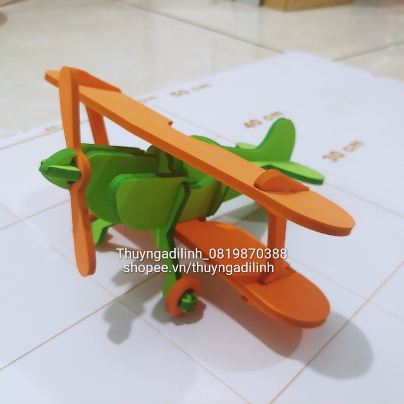 Mô hình chi tiết rời lắp ráp máy bay mút xốp 5 ly mầm non