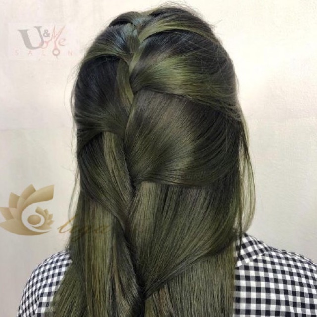 thuốc nhuộm tóc xanh rêu trầm + tặng oxy trợ dưỡng - lemon.hair