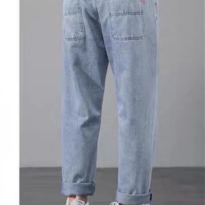 Quần jeans Ống Rộng Lưng Thun Thoải Mái Phong Cách Thời Trang Nhật Bản Cho Nam Giới size S-3XL