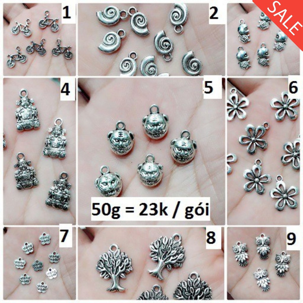 [Mã FAMAYFA2 giảm 10K đơn 50K] Charm bạc cổ 50g / gói = 23k [ giá sỉ rẻ ]