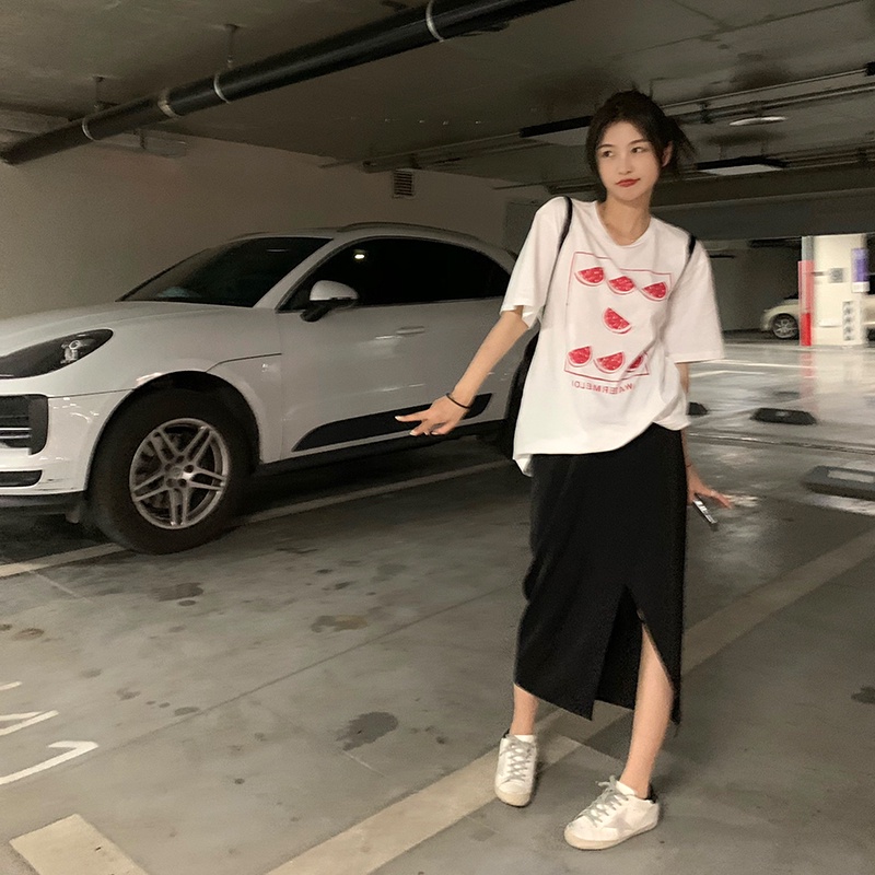 NRVP Áo Thun Cotton Tay Ngắn Cổ Tròn Màu Trơn Thời Trang Dành Cho Nữ