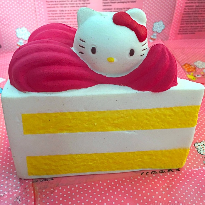 Squishy Lớn Hình bánh kem gato tam giác hello kitty Đồ Chơi Xốp Giảm Stress Hình mềm mịn dễ Thương đàn hồi Cho Bé